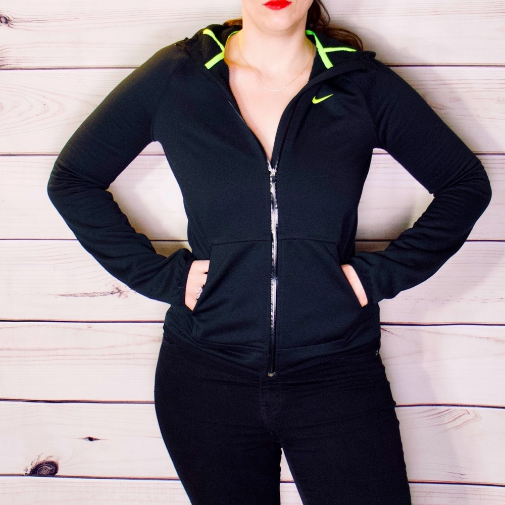 Nike Therma-fit Zip Up Black Hoodie Size Medium